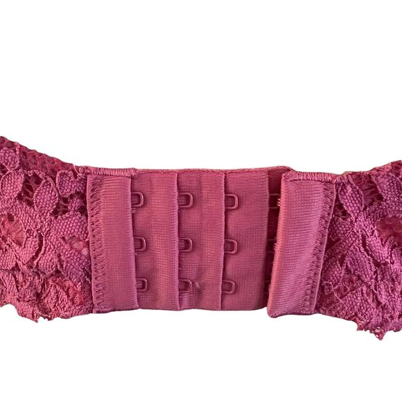 Victoria's Secret Unlined Demi Bra Floral Lace Raspberry Pink Size 38D - Picture 6 of 14